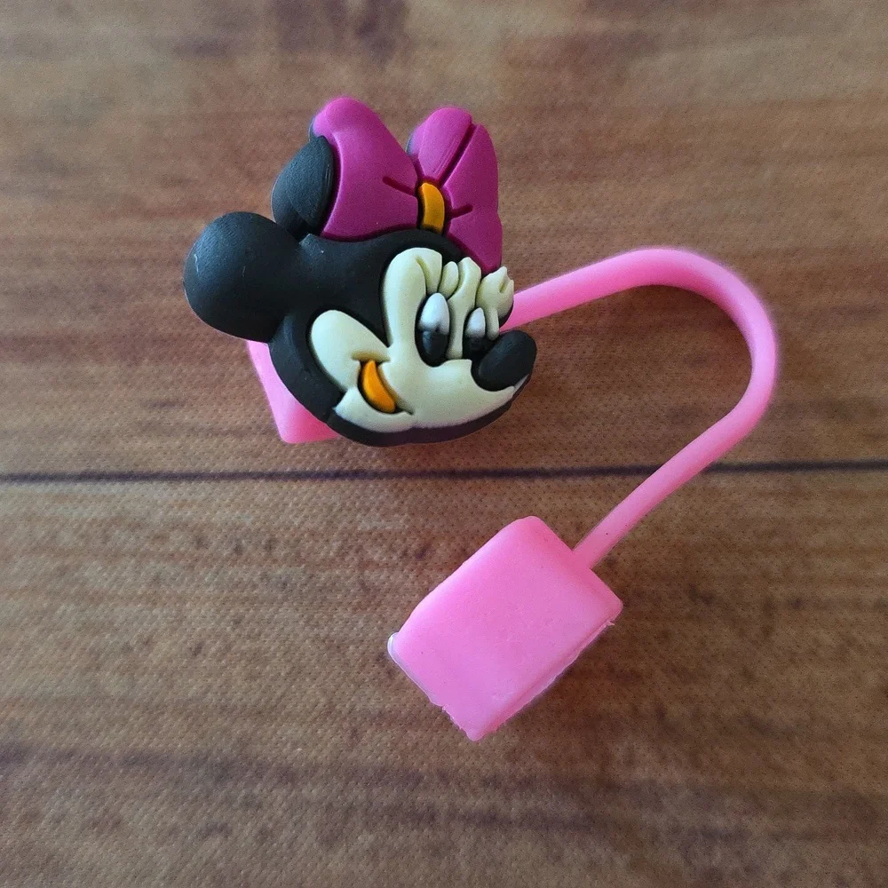 Girl Mouse Face Straw Topper Silicone 10mm/0.4 in Cap Accessory